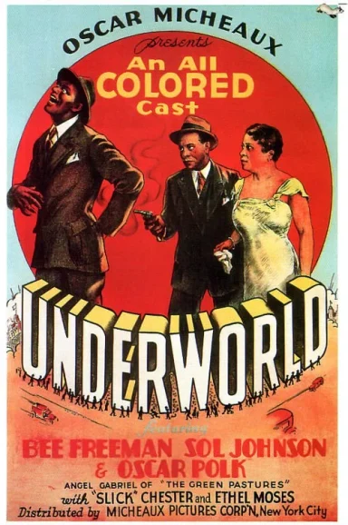 Vintage movie poster for "Underworld," featuring characters in formal attire.